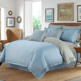 Luxury Embellish Duvet Set - Sky Blue And Grey (084)