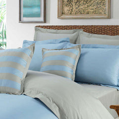 Luxury Embellish Duvet Set - Sky Blue And Grey (084)