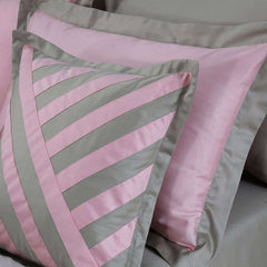 Luxury Embellish Duvet Set - Grey And Pink (082)