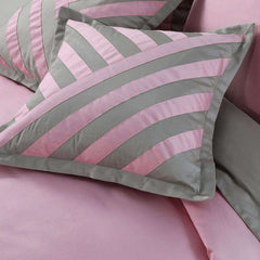 Luxury Embellish Duvet Set - Grey And Pink (082)