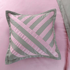 Luxury Embellish Duvet Set - Grey And Pink (082)
