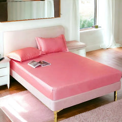 Rangooli Silk fitted sheet - Rose