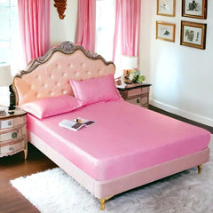 Rangooli Silk fitted sheet - Pink