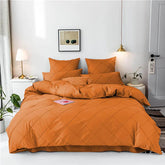 Cross Pleated Duvet Set - Orange (035)