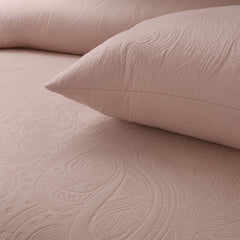 Spiral Vibes 3 Pcs Ultrasonic Bedspread - Peach