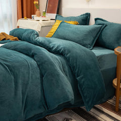Plain Duvet Set Velvet - Teal (291)
