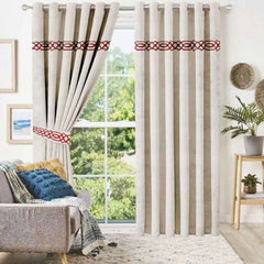 Luxury Velvet Curtain - (2 Panels with 2 belts) (0074)