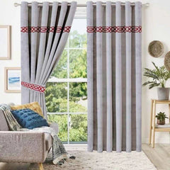 Luxury Velvet Curtain - (2 Panels with 2 belts) (0075)