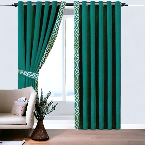 Rangooli Design Velvet Curtains