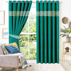 Luxury Velvet Curtain - (2 Panels with 2 belts) (0065)