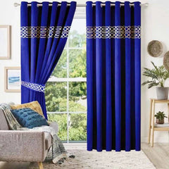 Luxury Velvet Curtain - (2 Panels with 2 belts) (0069)