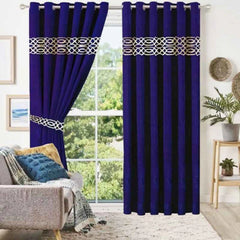 Luxury Velvet Curtain - (2 Panels with 2 belts) (0070)