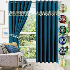 Luxury Velvet Curtain - (2 Panels with 2 belts) (0072)