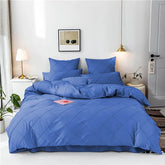 Cross Pleated Duvet Set - Blue (028)