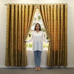 2 PCS PREMIUM QUALITY TEXTURE VELVET CURTAINS