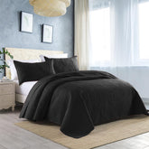 3 Pcs Ultrasonic Bedspread - Black (009)