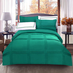 6 Pcs Baratta Pleated Duvet Set - Teal (130)