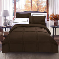 6 Pcs Baratta Pleated Duvet Set - Brown (125)