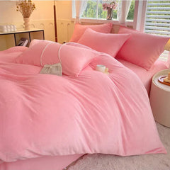 Reversible Duvet Set Velvet - Baby Pink & Grey (279)