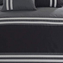 Luxury Flowol 8 Pcs Duvet Set - Black on Grey (085)