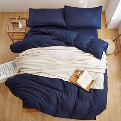 Plain Dyed Duvet Set King Size - Navy Blue (159)