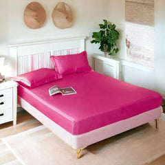Rangooli Silk fitted sheet - Shocking Pink