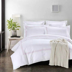 Baratta Stitch Duvet Set - White & Pink (118)