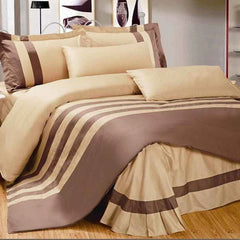 Cream & Brown Stripe Duvet Set (206)