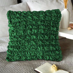 Pack Of 2 Luxury Velvet Ruffle Cushions - Green