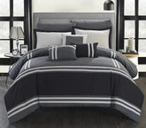 Luxury Flowol 8 Pcs Duvet Set - Black on Grey (085)