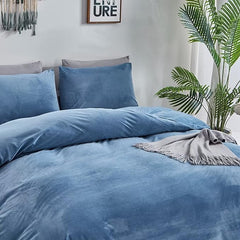 Reversible Duvet Set Velvet - Lake Blue & Grey (287)