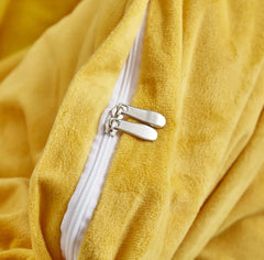 Reversible Duvet Set Velvet - Mustard & Grey (280)