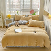 Reversible Duvet Set Velvet - Golden & Light Grey (282)