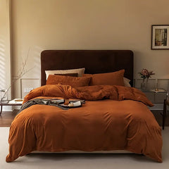 Reversible Duvet Set Velvet - Caramel Brown (283)