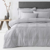 New Luxury Box Pleated Duvet Set- Grey (149)