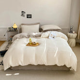 Reversible Duvet Set Velvet - Off White & Beige (286)