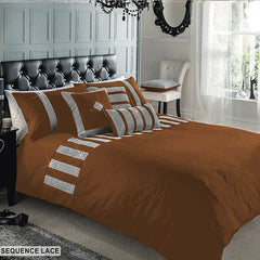 Sequence lace duvet set - Brown (242)