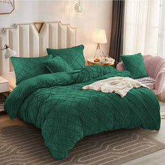 Cross Pleated Duvet Set Velvet - Zink (240)