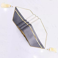 7 Pieces Velvet Table Runner Grey White