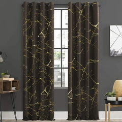 2 PCS PREMIUM QUALITY TEXTURE VELVET CURTAINS - BROWN (0096)