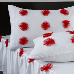 3 PCS Fitted Bed Skirt With Pillow Cover