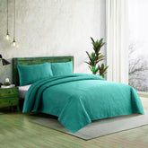 Spiral Vibes 3 Pcs Ultrasonic Bedspread - Ferozi