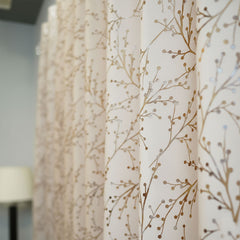2 PCS PREMIUM QUALITY TEXTURE VELVET CURTAINS - Cream