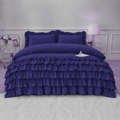 3 Pcs Ruffle Duvet Cover Set