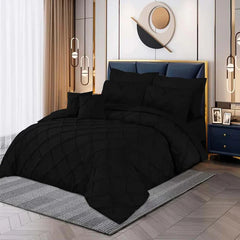 Pintuck Duvet Set - Black (040)