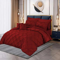 Pintuck Duvet Set - Red (049)