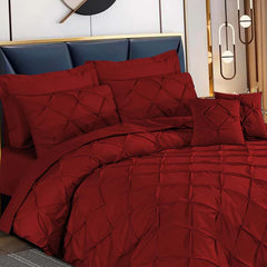 Pintuck Duvet Set - Red (049)