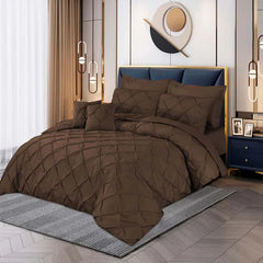 Pintuck Duvet Set - Brown (042)