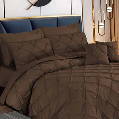 Pintuck Duvet Set - Brown (042)