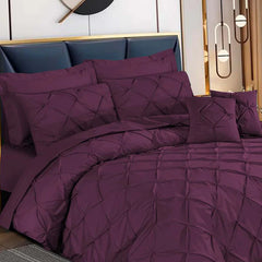 Pintuck Duvet Set - Purple